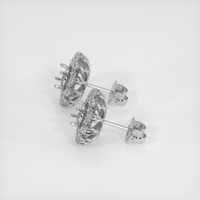 18K White Gold Halo Earring Setting Image