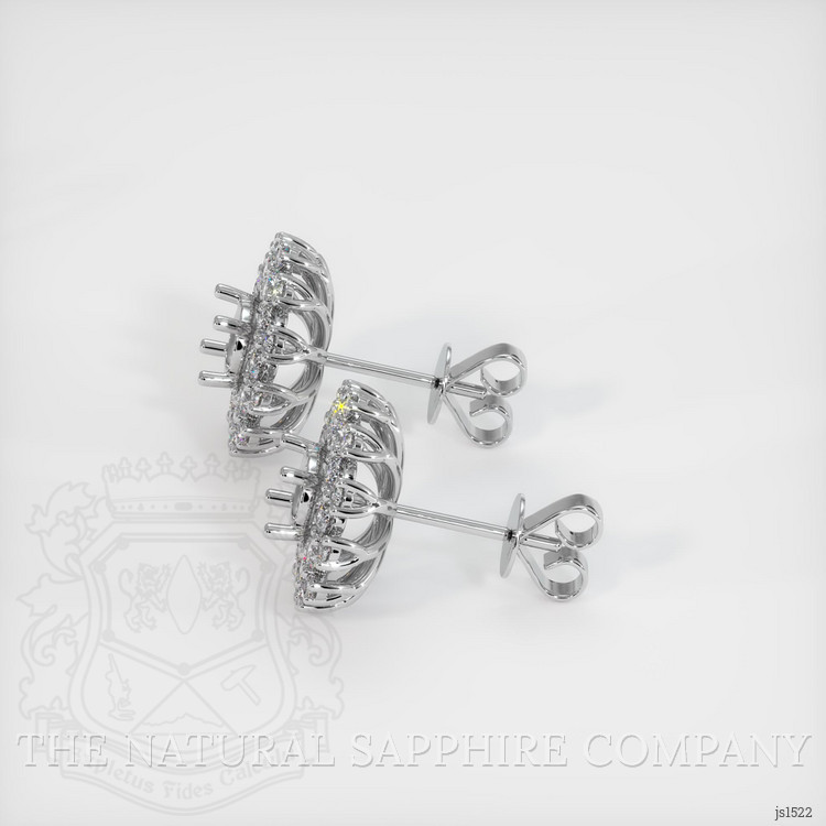18K White Gold Halo Earring Setting