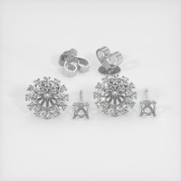 18K White Gold Halo Earring Setting Image