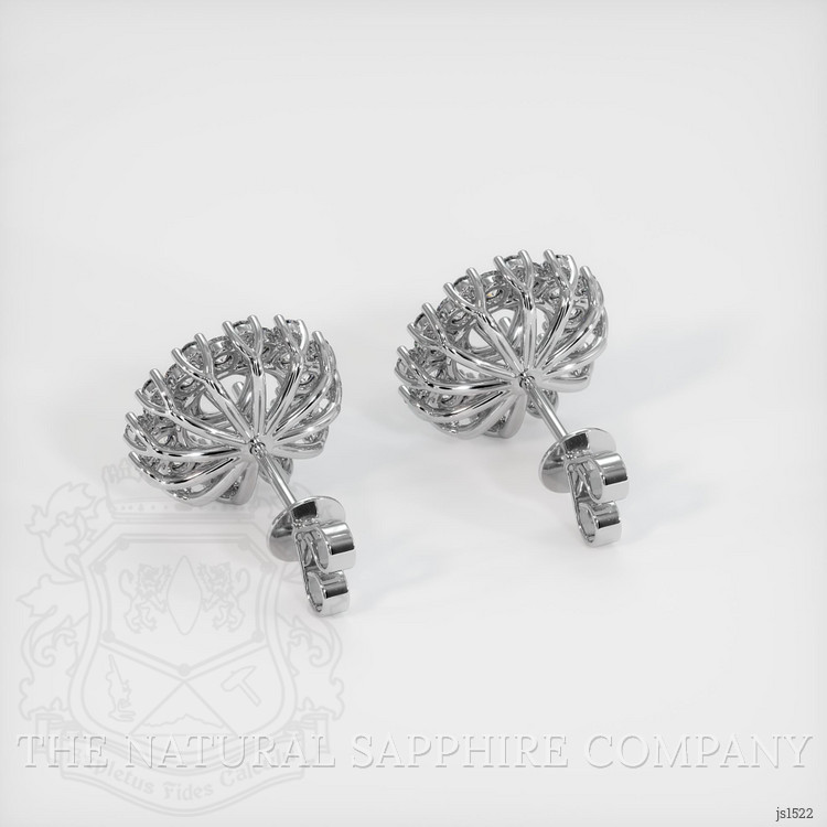 18K White Gold Halo Earring Setting