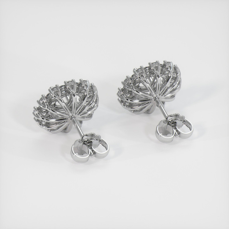 18K White Gold Halo Earring Setting