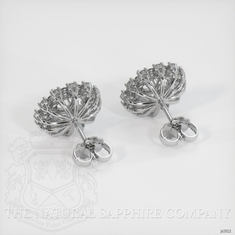 18K White Gold Halo Earring Setting