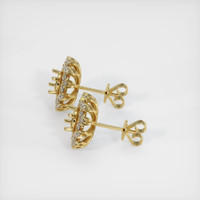 14K Yellow Gold Halo Earring Setting Image
