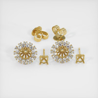 14K Yellow Gold Halo Earring Setting Image