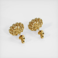 14K Yellow Gold Halo Earring Setting Image