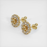 18K Yellow Gold Halo Earring Setting Video