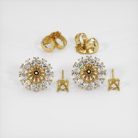 18K Yellow Gold Halo Earring Setting Image