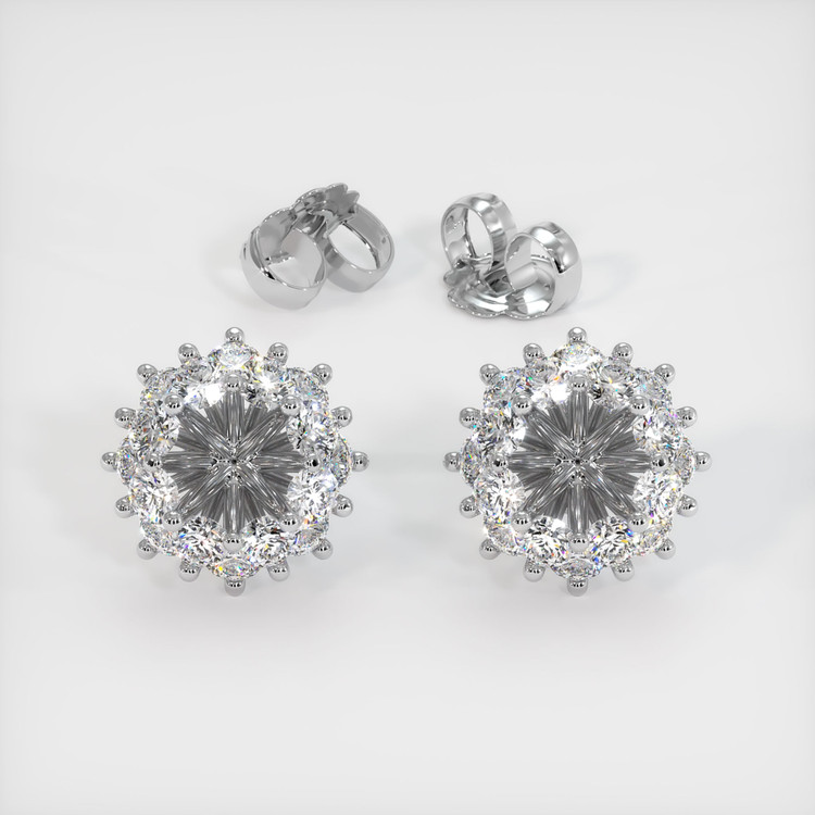 Platinum 950 Halo Earring Setting