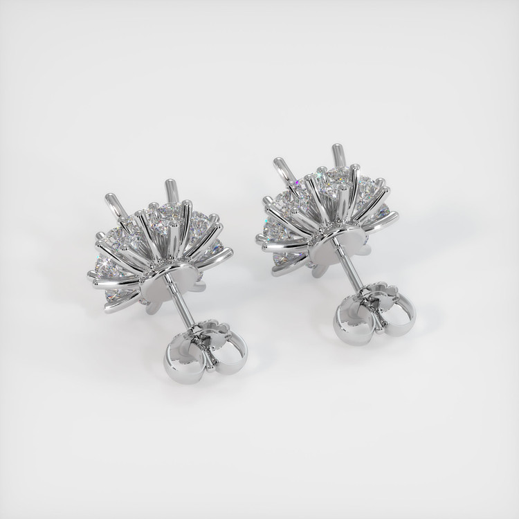 Platinum 950 Halo Earring Setting