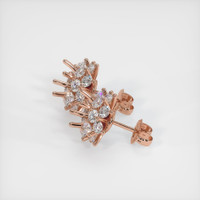 14K Rose Gold Halo Earring Setting Image