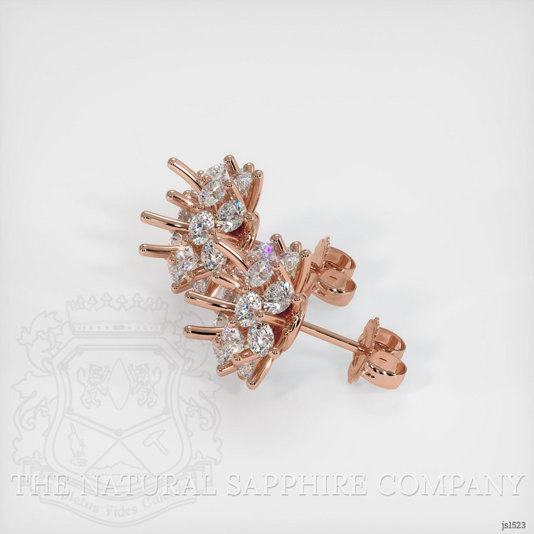 14K Rose Gold Halo Earring Setting