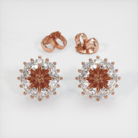 14K Rose Gold Halo Earring Setting Image