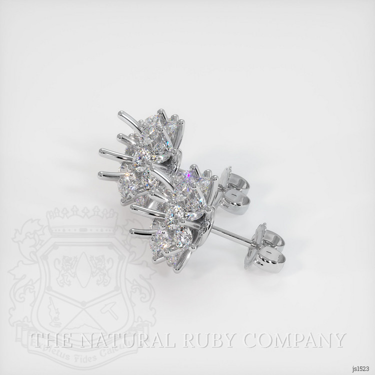 14K White Gold Halo Earring Setting