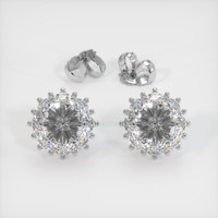 14K White Gold Halo Earring Setting Image