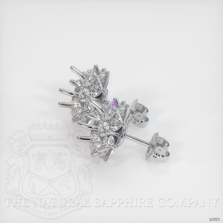 18K White Gold Halo Earring Setting