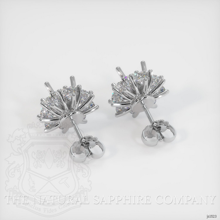 18K White Gold Halo Earring Setting