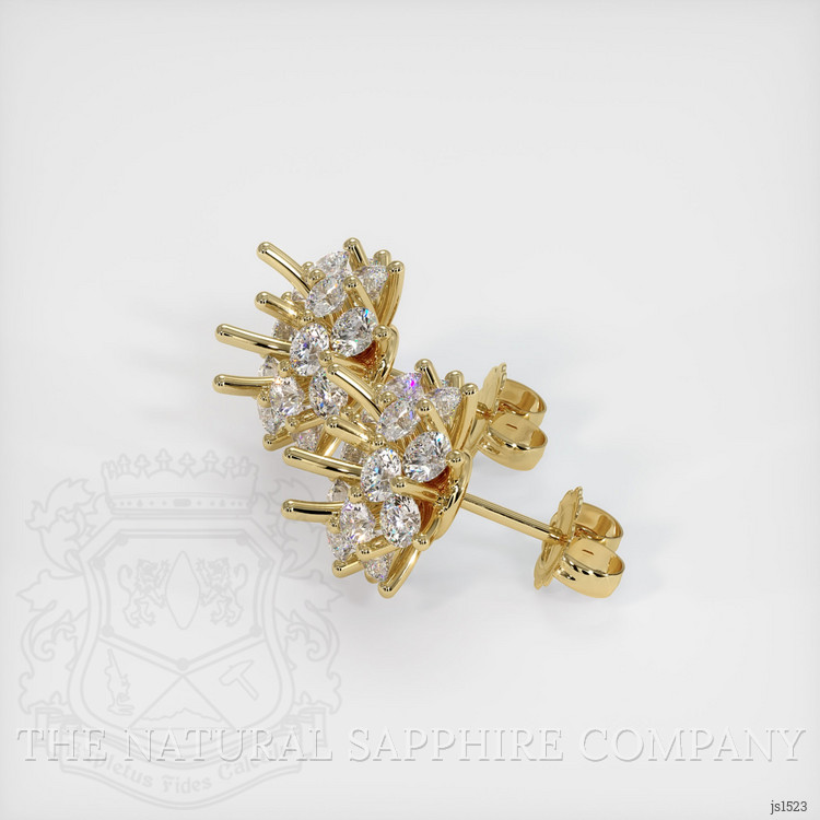 14K Yellow Gold Halo Earring Setting