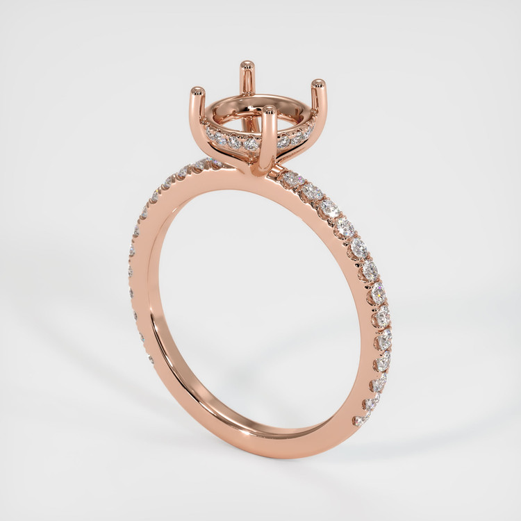 14K Rose Gold Pave Ring Setting