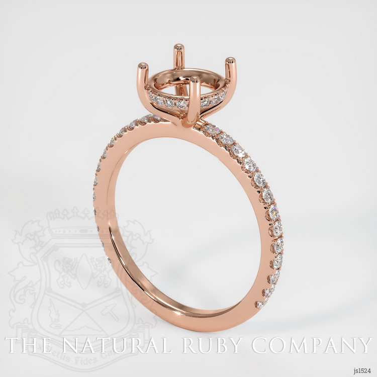 14K Rose Gold Pave Ring Setting