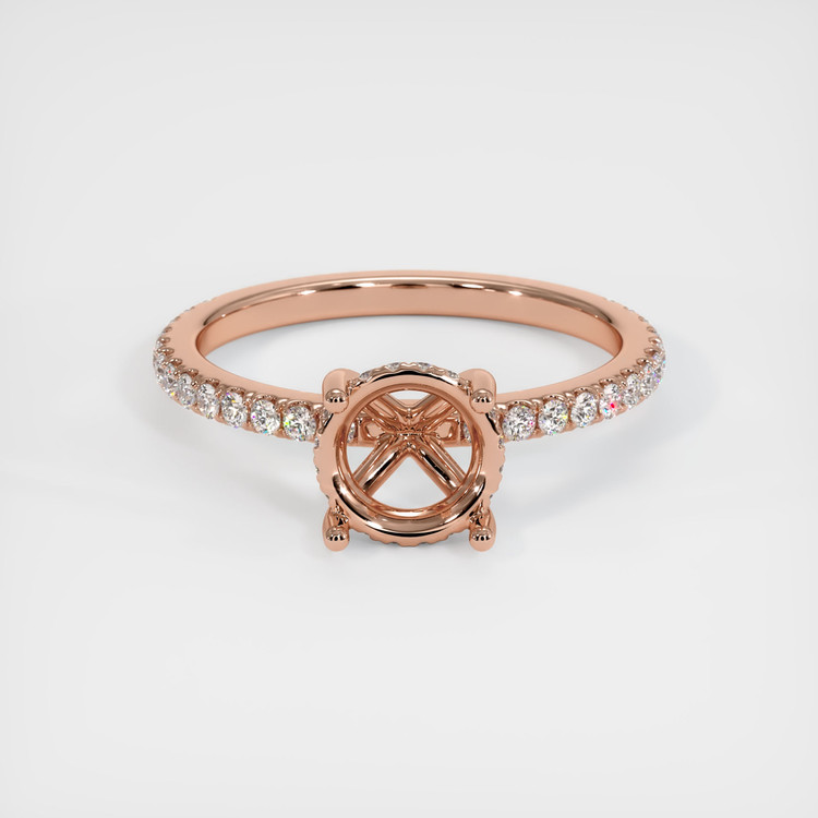 14K Rose Gold Pave Ring Setting