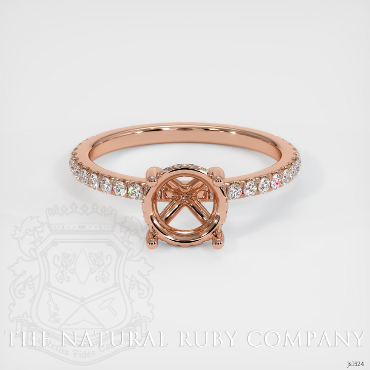 14K Rose Gold Pave Ring Setting