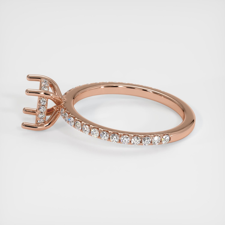 14K Rose Gold Pave Ring Setting