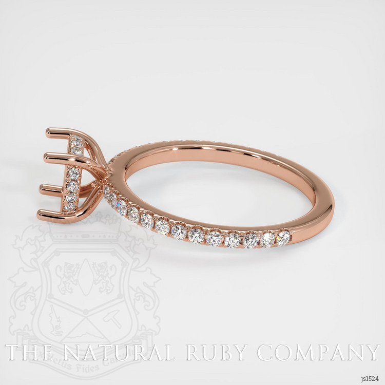 14K Rose Gold Pave Ring Setting