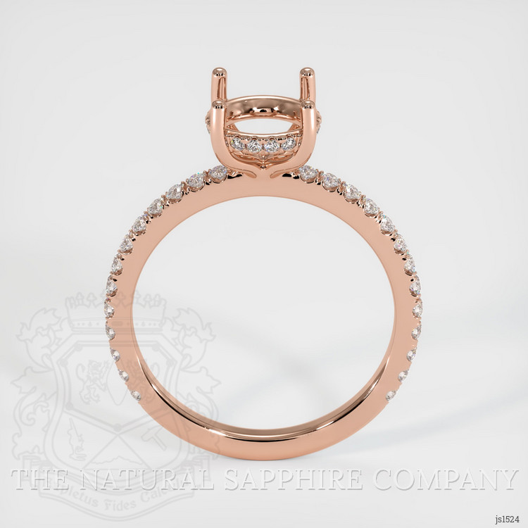 14K Rose Gold Pave Ring Setting
