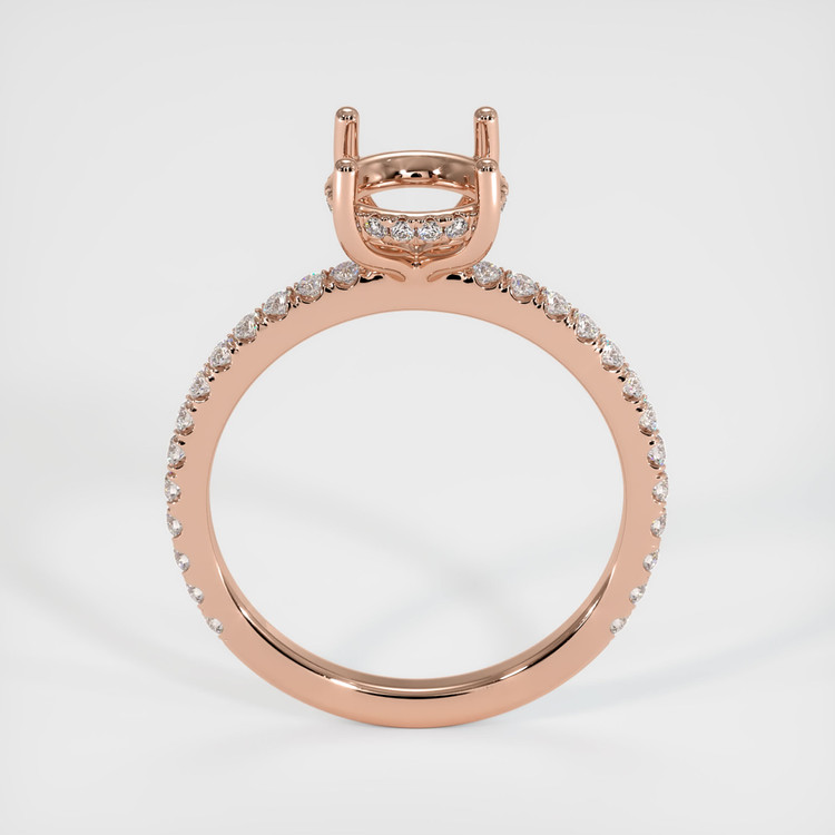 14K Rose Gold Pave Ring Setting