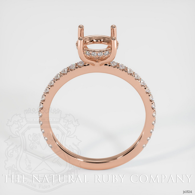 14K Rose Gold Pave Ring Setting