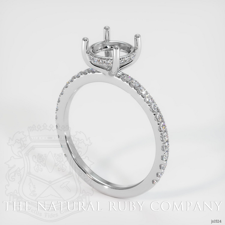 14K White Gold Pave Ring Setting