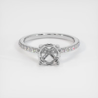 14K White Gold Pave Ring Setting Image