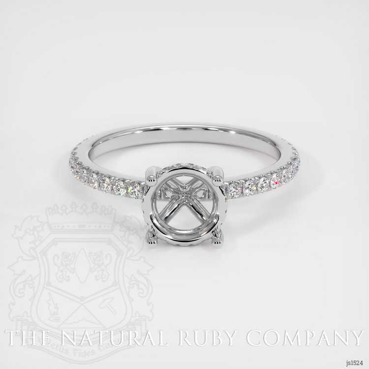 14K White Gold Pave Ring Setting