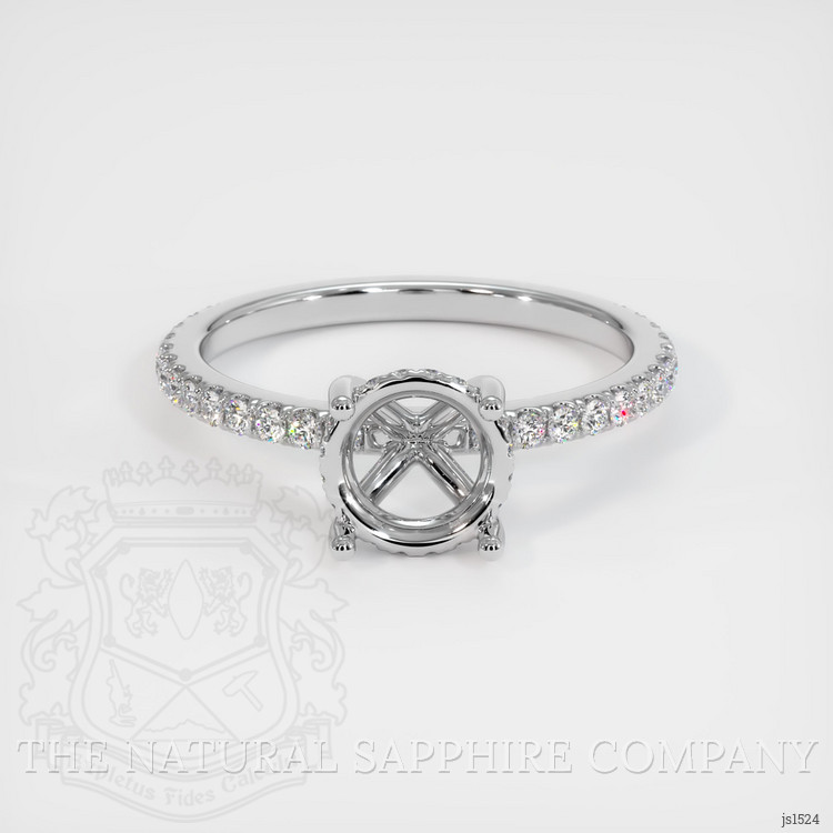 14K White Gold Pave Ring Setting