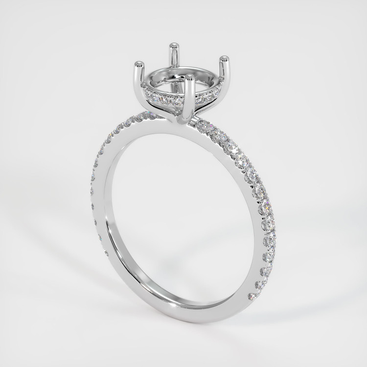 18K White Gold Pave Ring Setting