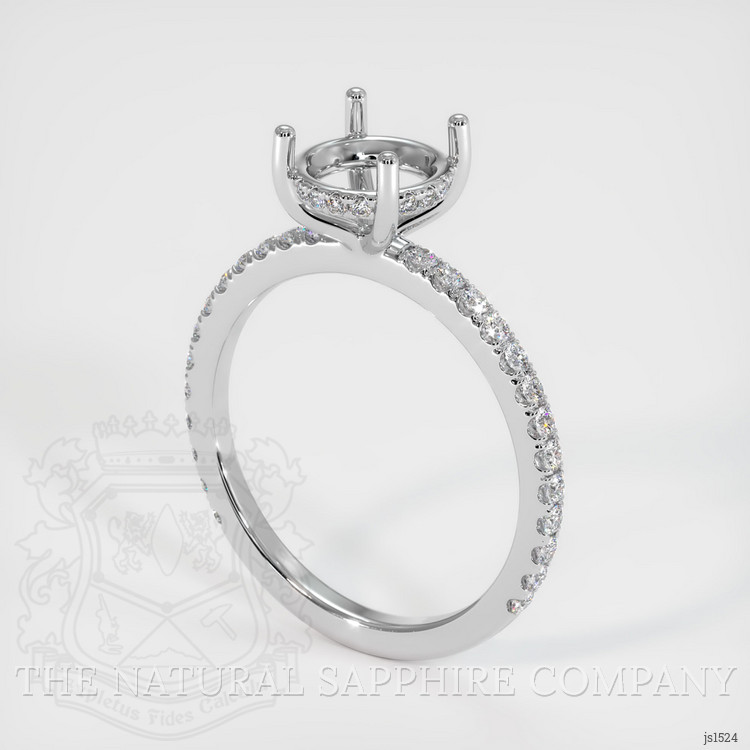 18K White Gold Pave Ring Setting