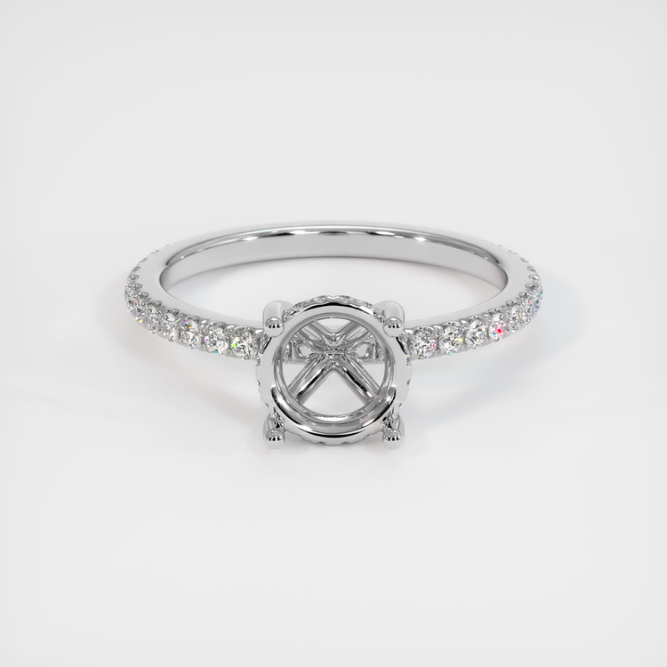 18K White Gold Pave Ring Setting