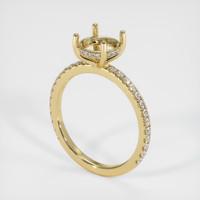 14K Yellow Gold Pave Ring Setting Video