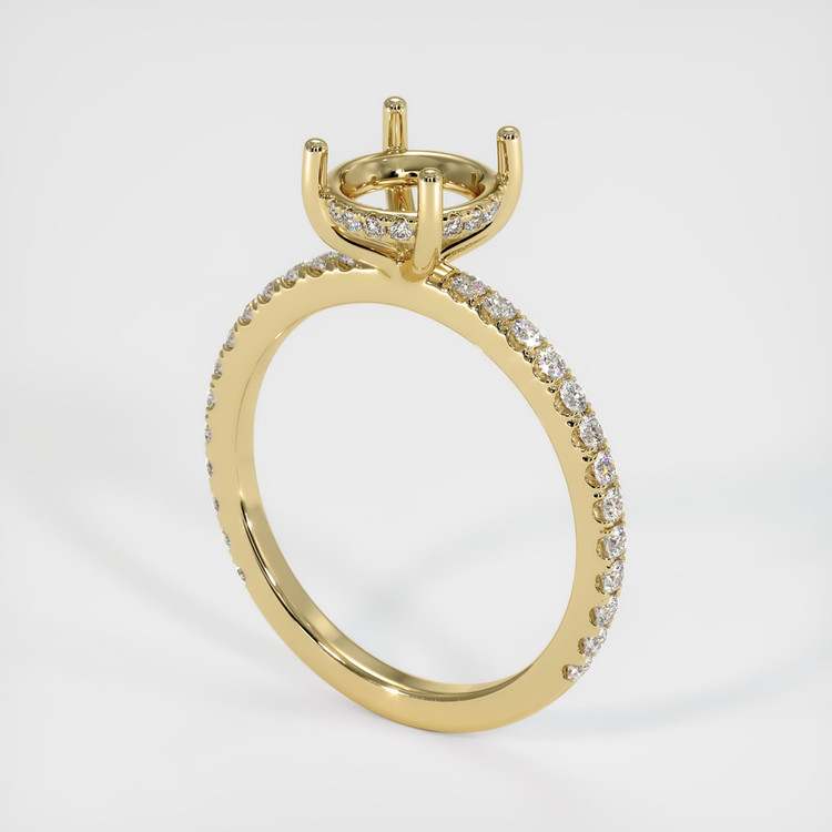 14K Yellow Gold Pave Ring Setting