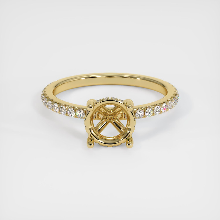 14K Yellow Gold Pave Ring Setting