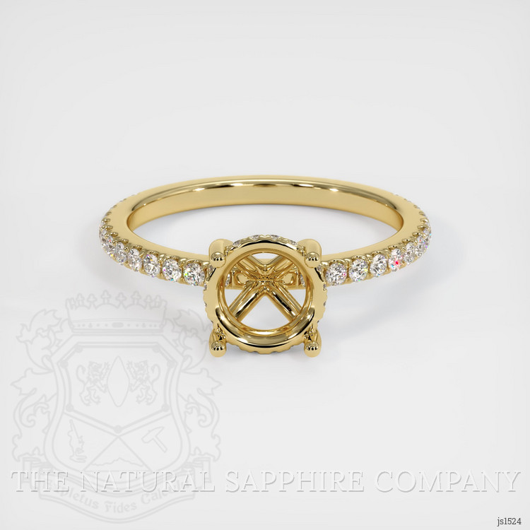 14K Yellow Gold Pave Ring Setting