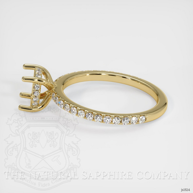 14K Yellow Gold Pave Ring Setting