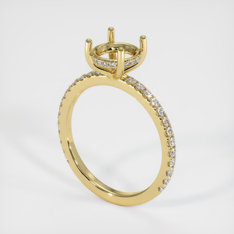 18K Yellow Gold Pave Ring Setting