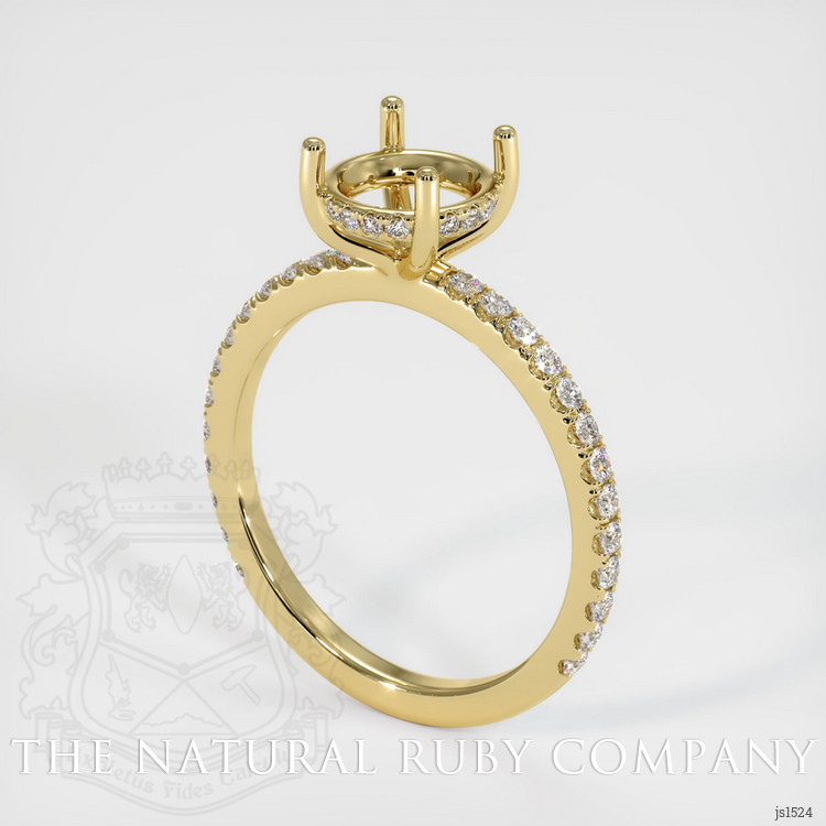 18K Yellow Gold Pave Ring Setting