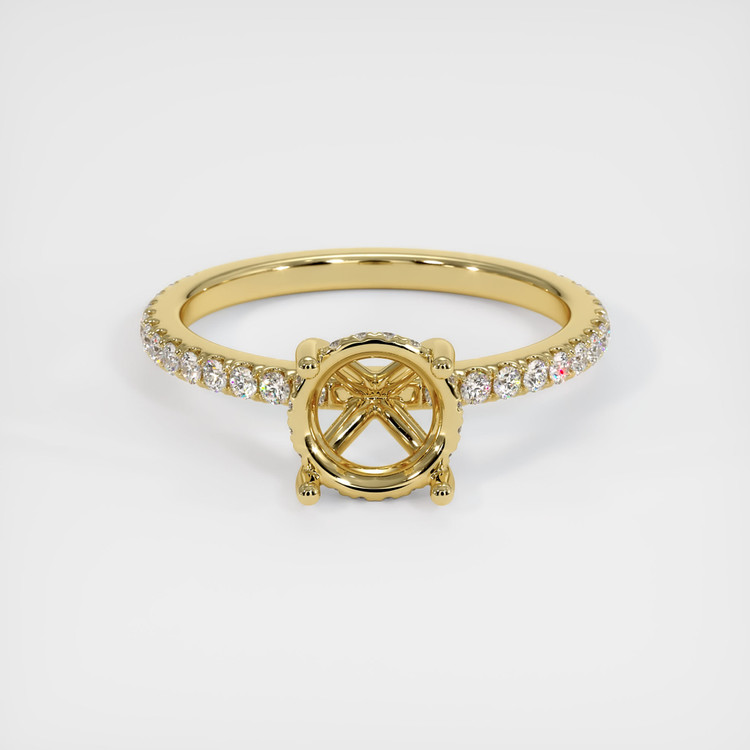 18K Yellow Gold Pave Ring Setting