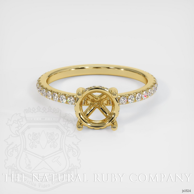 18K Yellow Gold Pave Ring Setting