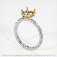 14K Yellow & White Pave Ring Setting Image