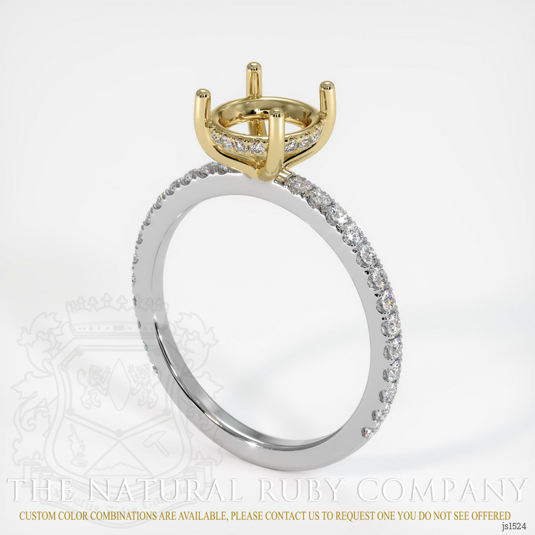 14K Yellow & White Pave Ring Setting