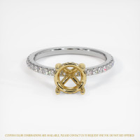 14K Yellow & White Pave Ring Setting Image