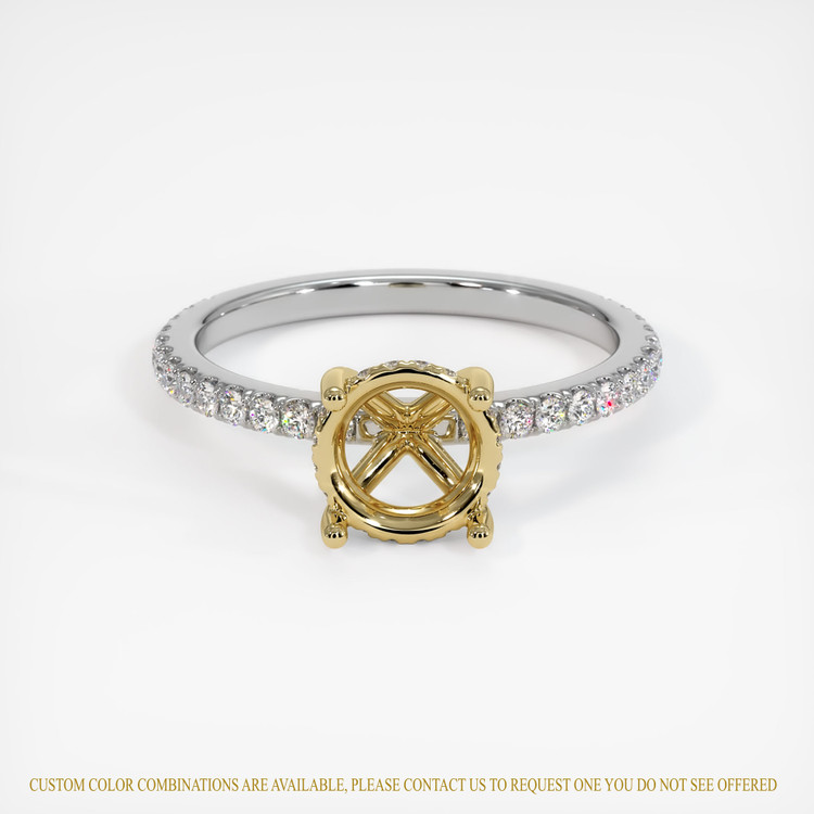 14K Yellow & White Pave Ring Setting